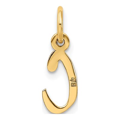 10K Yellow Gold Small Block Initial C Charm – view 5