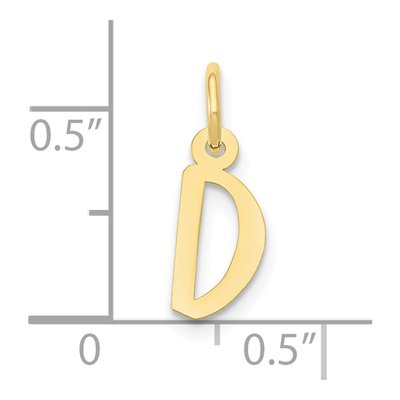 10K Yellow Gold Small Initial D Pendant – view 4