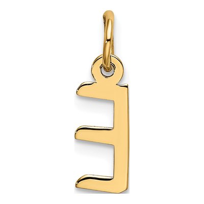 10K Yellow Gold Small Initial E Pendant – view 5