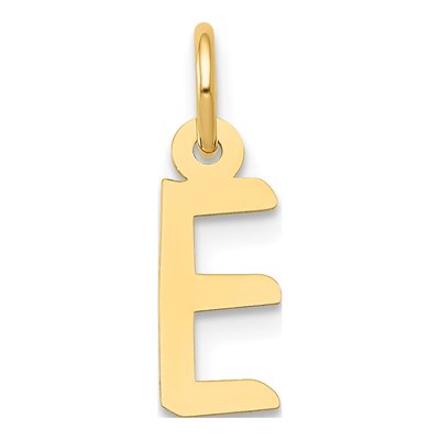 10K Yellow Gold Small Initial E Pendant