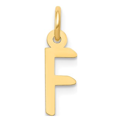10K Yellow Gold Initial F Charm