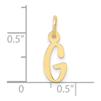 10K Yellow Gold Small Block Initial G Charm – view 4