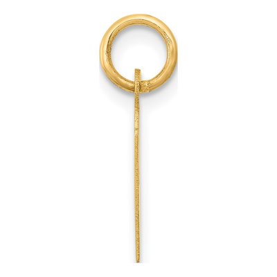10K Yellow Gold Block Initial H Pendant – view 3
