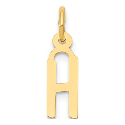 10K Yellow Gold Block Initial H Pendant