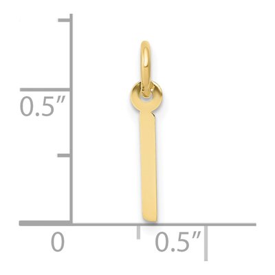 10K Yellow Gold Initial I Block Charm – view 4