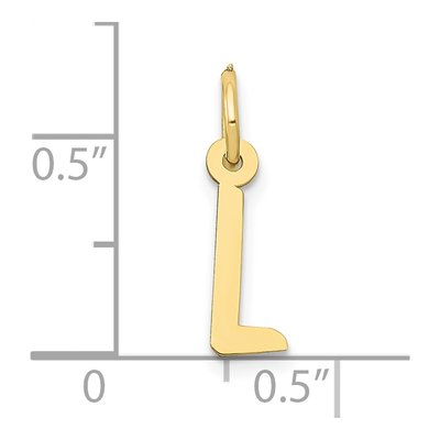 10K Yellow Gold Block Initial L Pendant – view 4