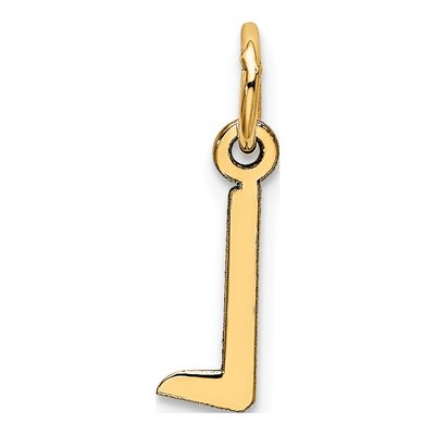 10K Yellow Gold Block Initial L Pendant – view 5