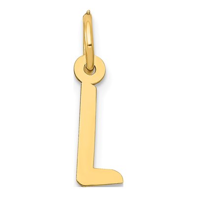 10K Yellow Gold Block Initial L Pendant