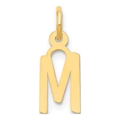10K Yellow Gold Initial M Charm