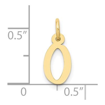 10K Yellow Gold Small Initial O Pendant – view 4