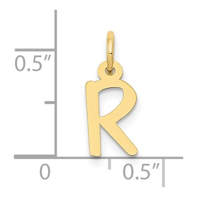 10K Yellow Gold Block Initial R Charm – view 4