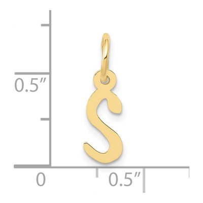 10K Yellow Gold Block Initial S Charm – view 4