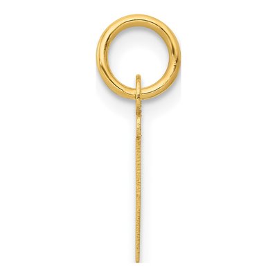 10K Yellow Gold Block Initial T Pendant – view 3