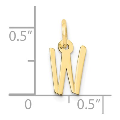 10K Yellow Gold Initial W Charm – view 4