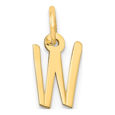 10K Yellow Gold Initial W Charm