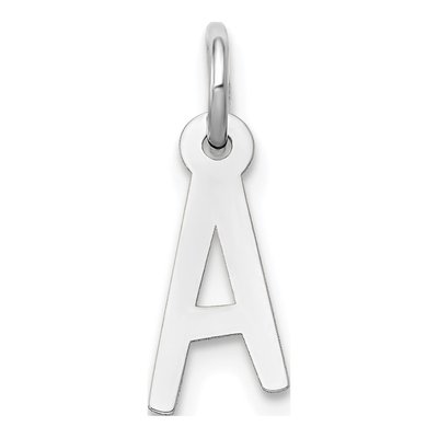 10K White Gold Initial A Charm