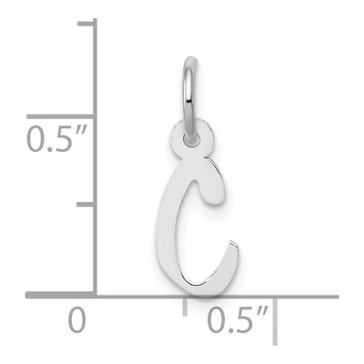 10K White Gold Initial C Charm – view 3
