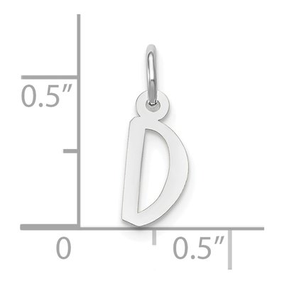 10K White Gold Block Initial D Pendant – view 3