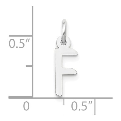 10K White Gold Initial F Charm – view 3