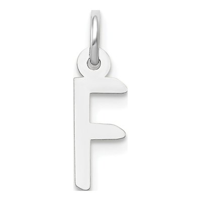 10K White Gold Initial F Charm