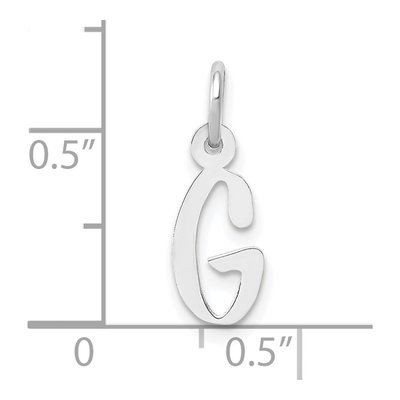 10K White Gold Block Initial G Pendant – view 3
