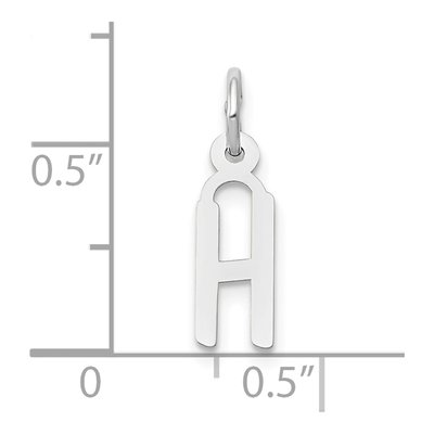 10K White Gold Initial H Charm – view 3