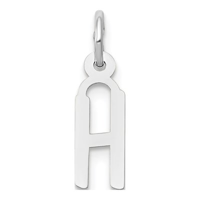 10K White Gold Initial H Charm