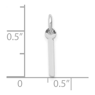 10K White Gold Initial I Charm – view 3