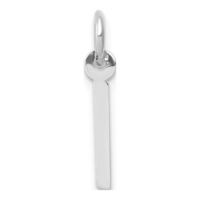 10K White Gold Initial I Charm