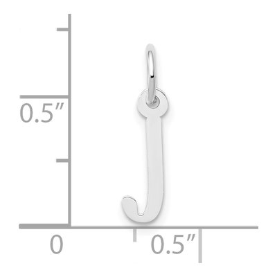 10K White Gold Initial J Charm – view 3