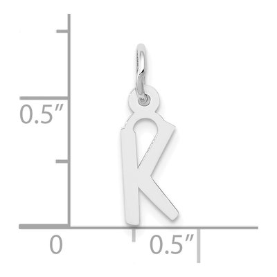 10K White Gold Initial K Charm – view 3