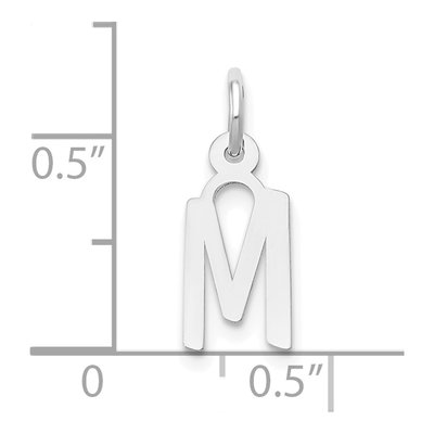 10K White Gold Initial M Charm – view 3