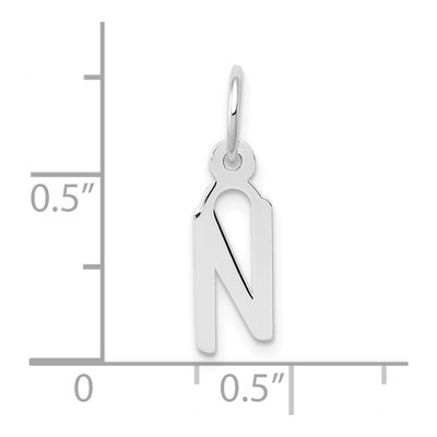 10K White Gold Initial N Charm – view 3
