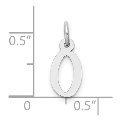10K White Gold Block Initial O Charm – view 3