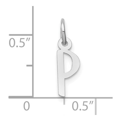 10K White Gold Initial P Charm – view 3