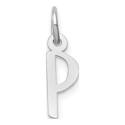 10K White Gold Initial P Charm