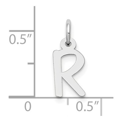 10K White Gold Initial R Charm – view 3