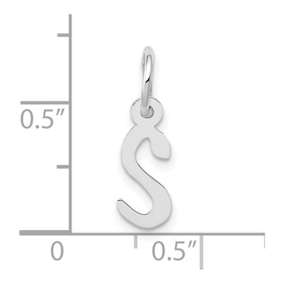 10K White Gold Initial S Charm – view 3