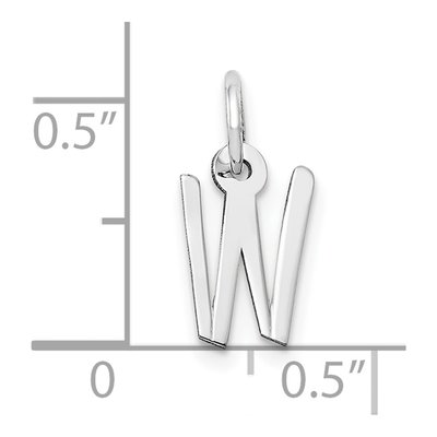 10K White Gold Initial W Charm – view 3