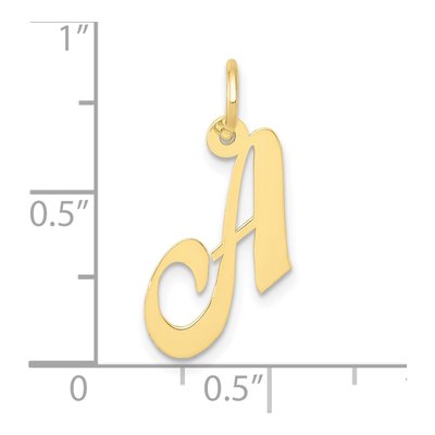10K Yellow Gold Script Initial A Pendant – view 4