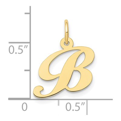 10K Yellow Gold Script Initial B Pendant – view 4