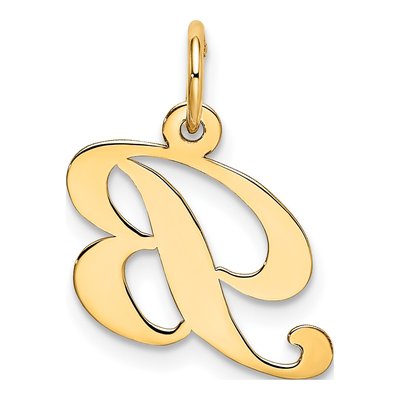 10K Yellow Gold Script Initial B Pendant – view 5