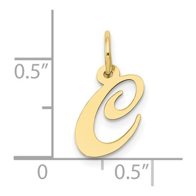 10K Yellow Gold Script Initial C Pendant – view 4