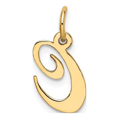 10K Yellow Gold Script Initial C Pendant – view 5