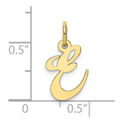 10K Yellow Gold Script Initial E Pendant – view 4