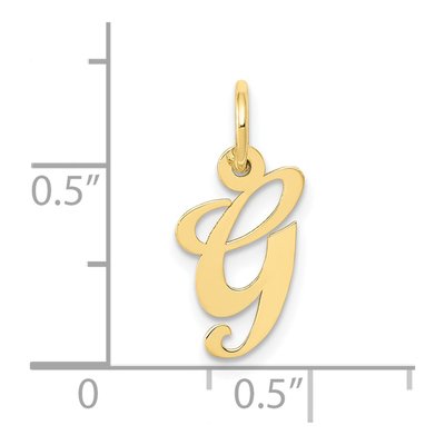 10K Yellow Gold Script Initial G Pendant – view 4