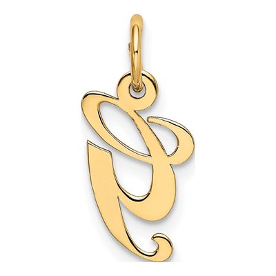 10K Yellow Gold Script Initial G Pendant – view 5
