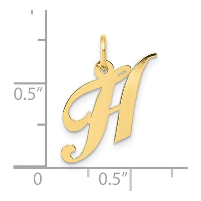 10K Yellow Gold Script Initial H Pendant – view 4