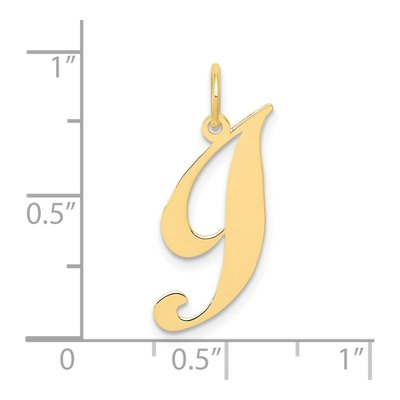 10K Yellow Gold Script Initial I Charm – view 4