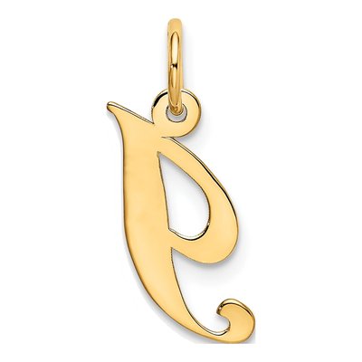 10K Yellow Gold Script Initial I Charm – view 5